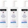 NEUTROGENA Norwegian Formula Deep Moisture Hypoallergenic Body Lotion (Pack of 3) For Dry Skin - (13.5oz or 400ml)