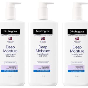 NEUTROGENA Norwegian Formula Deep Moisture Hypoallergenic Body Lotion (Pack of 3) For Dry Skin - (13.5oz or 400ml)