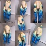 Human Hair 613 Blonde With Sky Blue Lace Front Wigs-28